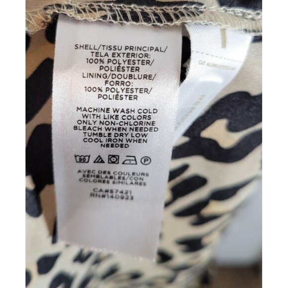 LOFT Plus Size Silky Mock Neck Leopard Print Midi Belted Dress Size 18 - Picture 6 of 9